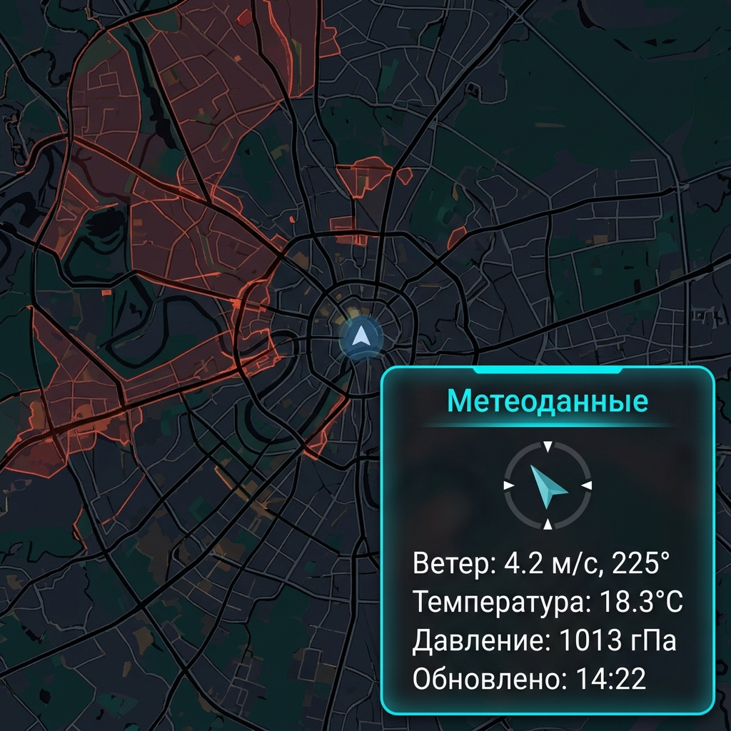 Панель метеоданных и расчёт зон
