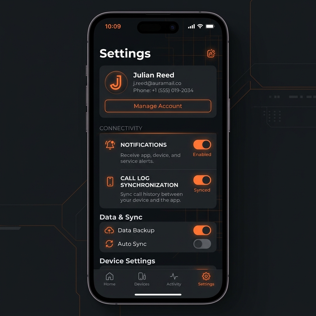 Скриншот настроек мобильного приложения CST-Companion