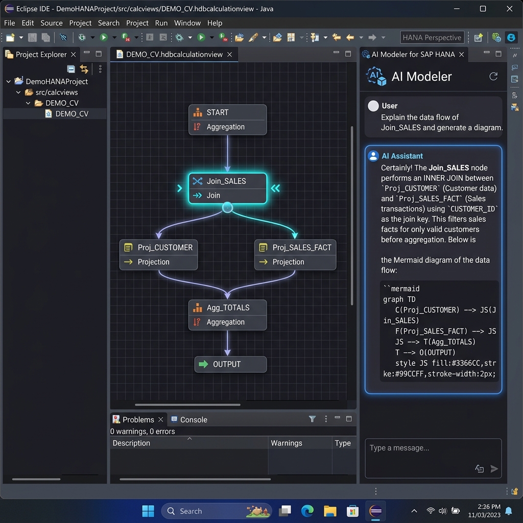 Интерфейс AI Modeler в Eclipse IDE