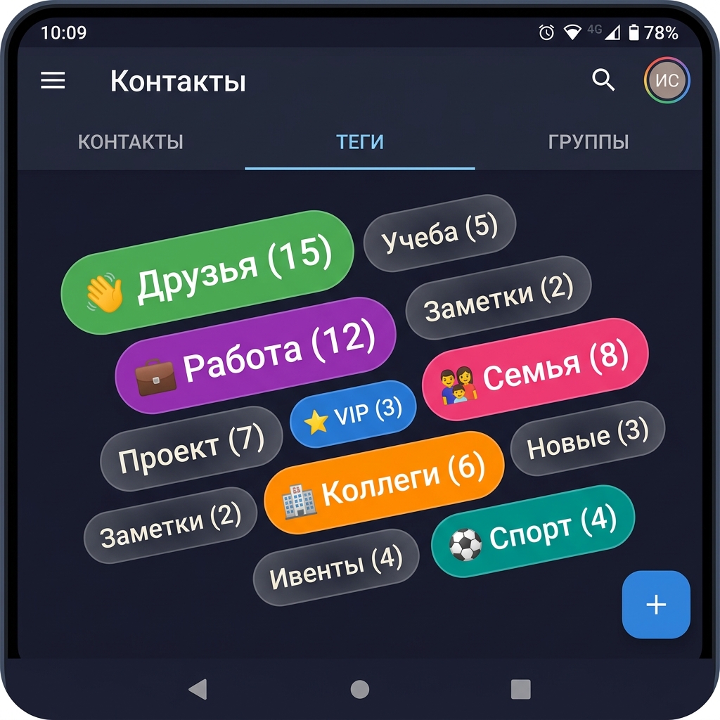 Облако тегов контактов